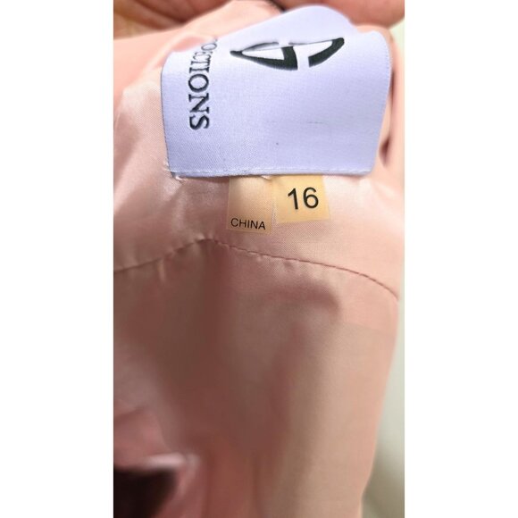 JS Collection Blush Pink Rosette V-Neck Chiffon Mother of Bride Dress Flutter Sl - Picture 7 of 8